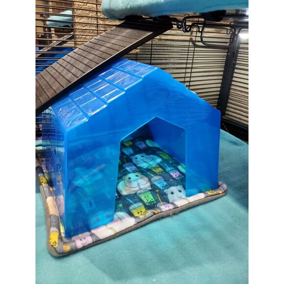 Guinea Pig Small Animal Pads 11" Reversible Fleece Boho Retro VW Cage Decor X2 - Picture 2 of 6